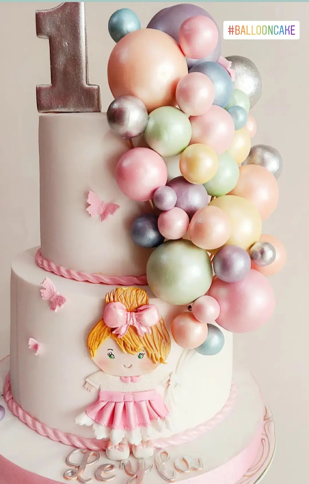 Balonlu Kız Pasta 