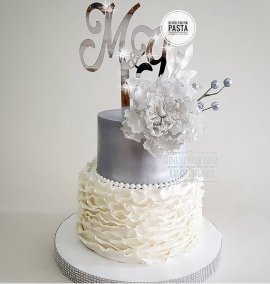 Ruffle Engagement Cake