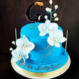 Orkideli Özel Tasarım Pasta 